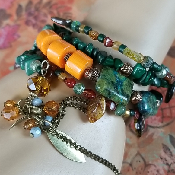 NWT Semi-precious Stone Beaded Wrap Bracelet - Picture 10 of 16